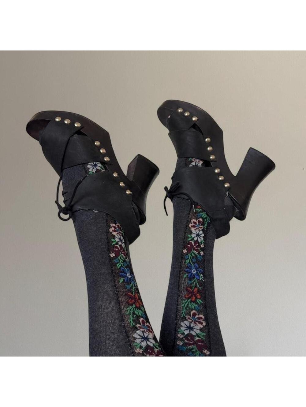 Vintage studded platform sandals from Zodiac.